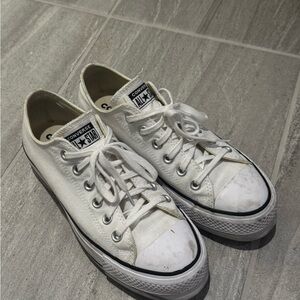 Converse White Low-Top Platform Sneakers